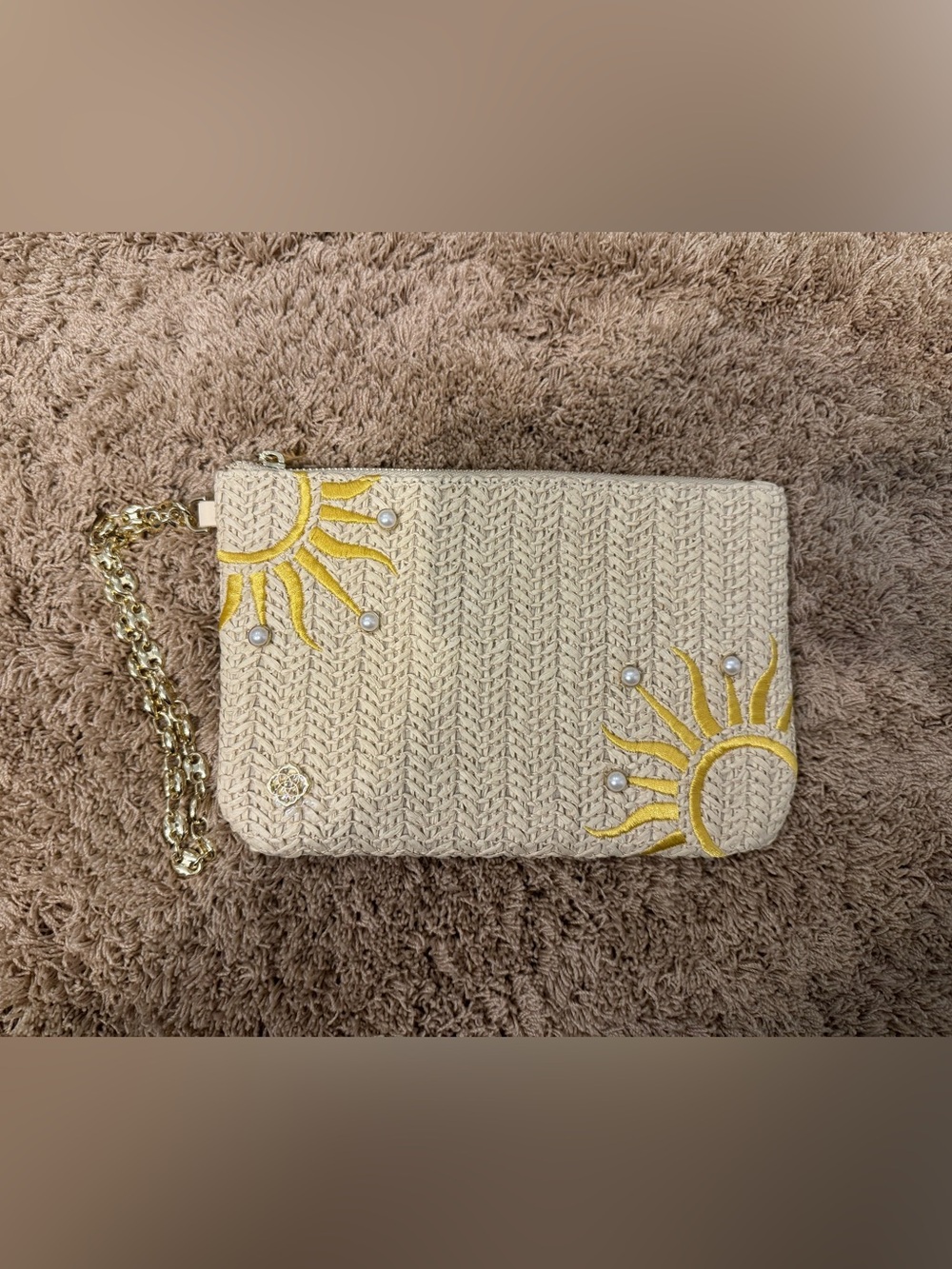 Kendra Scott Woven Tan Clutch/Wristlet